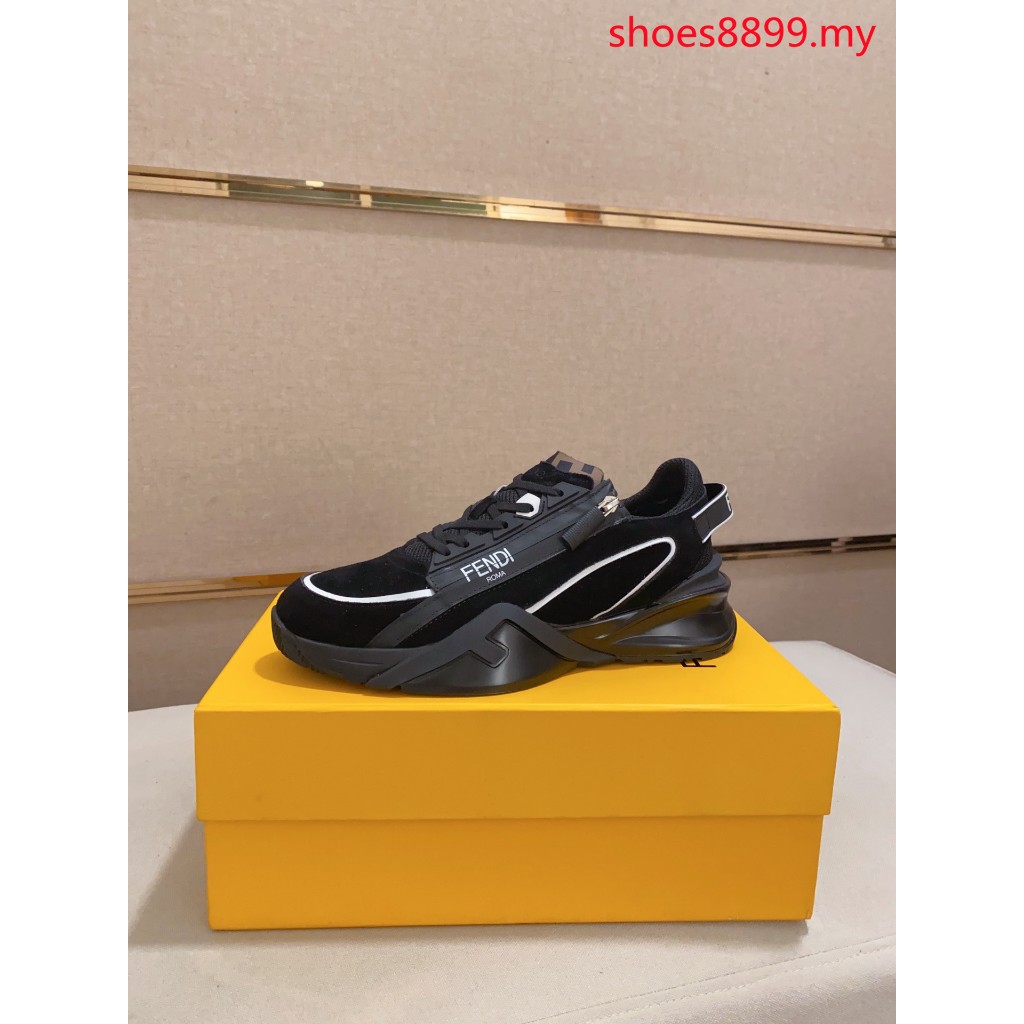 Original Quality Fendi Dad Shoes Thick Bottom Zipper Little Monster Fashion black Casual Sports Shoes Shopee Malaysia