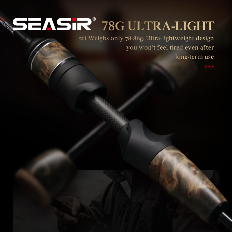 SEASIR Brand Stream Solid Wood Fishing Rod FUJI A+O Guide Rings UL1.57M ...