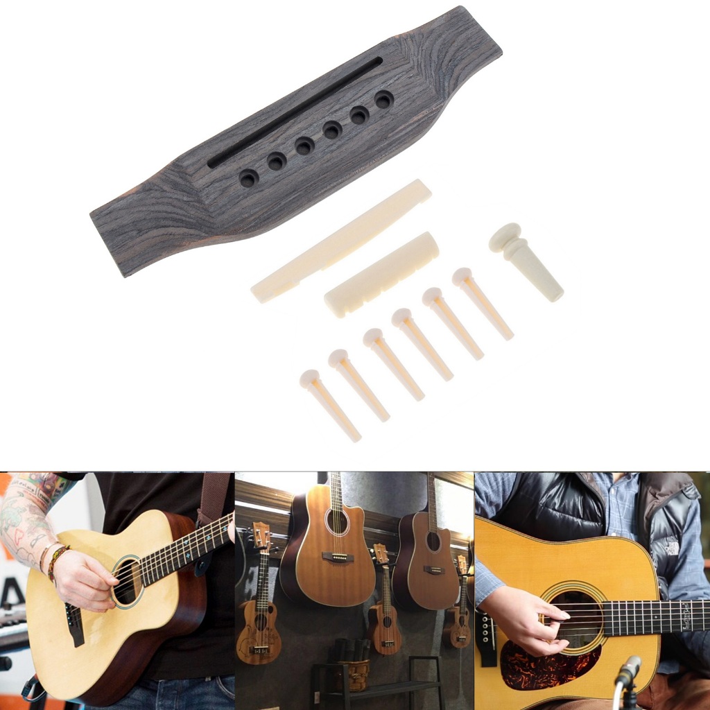 Taylor Ebony Bridge Pins With Abalone Dots | Sweetwater