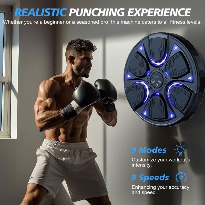 Music Electric Boxing Machine Wall Target Rechargeable LED Fitness ...