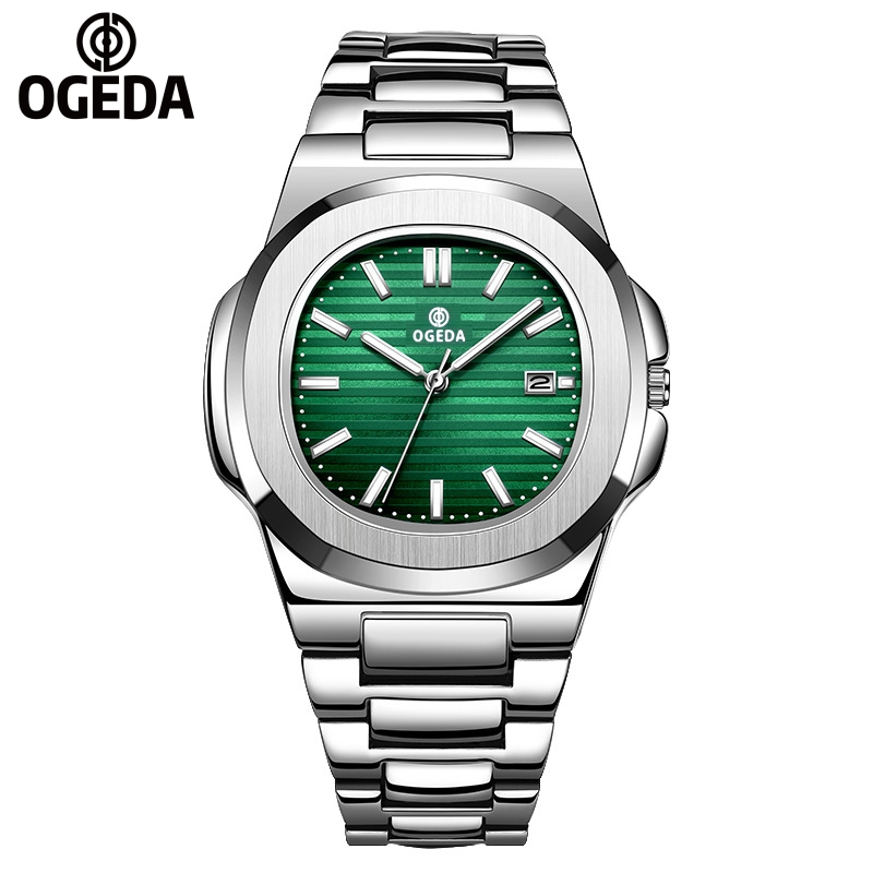 OGEDA waterproof men s watch quartz business watch original stainless steel luminous calendar glamour watch Shopee Malaysia