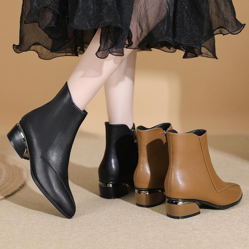Soft leather pointy Doc Martens leather flat stylish one-boot ankle ...