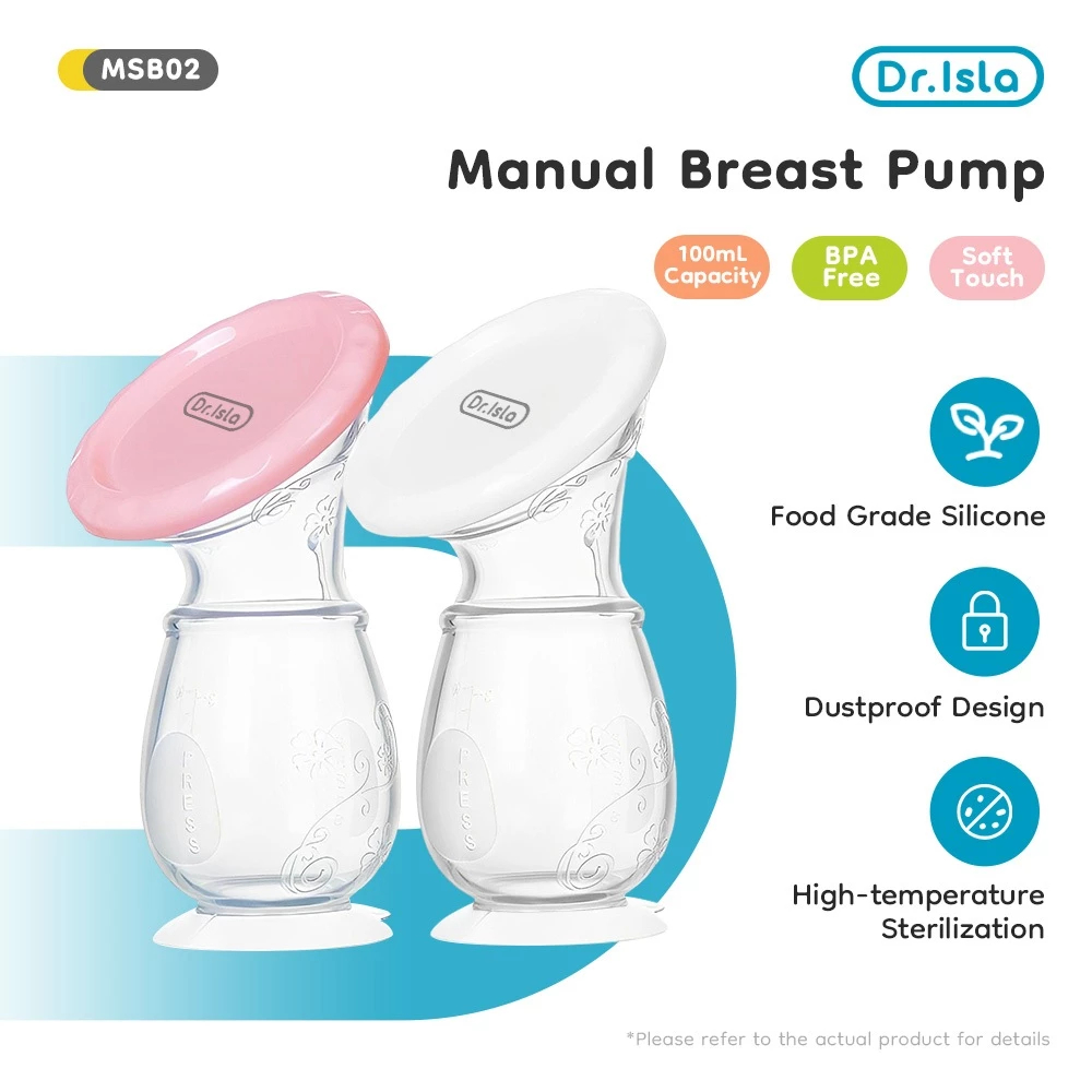 Dr.Isla Manual Breast Pump Breast Milk Pump Breastpump with Bottle