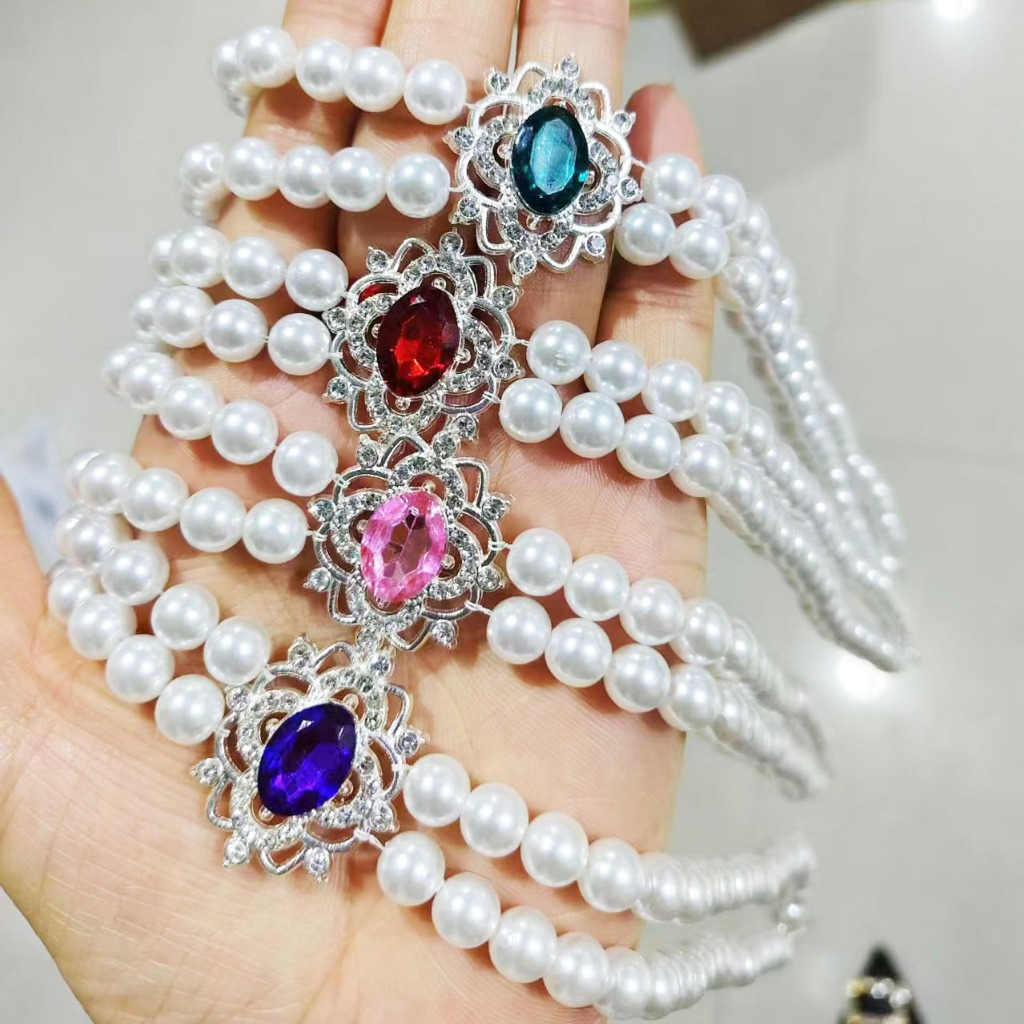 Factory Direct Sale Exaggerated Luxury Crystal Diamond Pearl Necklace Earrings Two Piece Set Fashionable Classy Daily All Match Clavicle Chain Earrings Shopee Malaysia