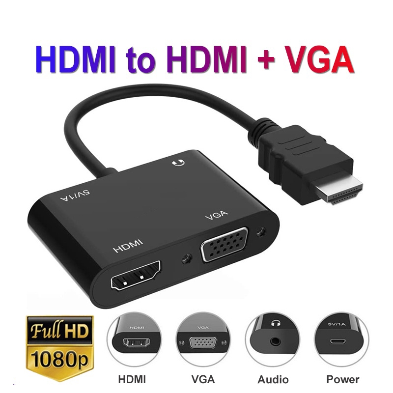 HDMI-compatible TO 4K Hd Vga 1080p Converter Dual Display At The Same ...