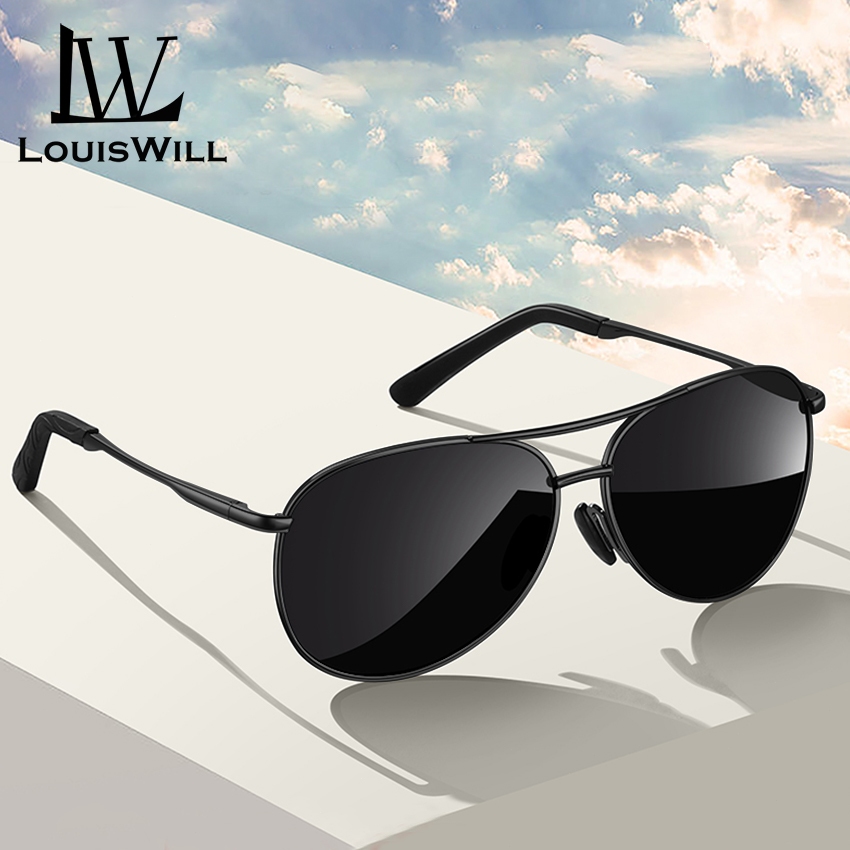 LouisWill Men Frog Mirror Classic Sunglasses Double Beam Frame