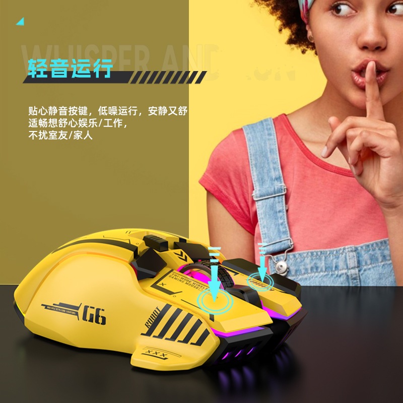 Bluetooth Three-Mode Mouse Wireless Game Mouse Rechargeable RGB Mouse ...