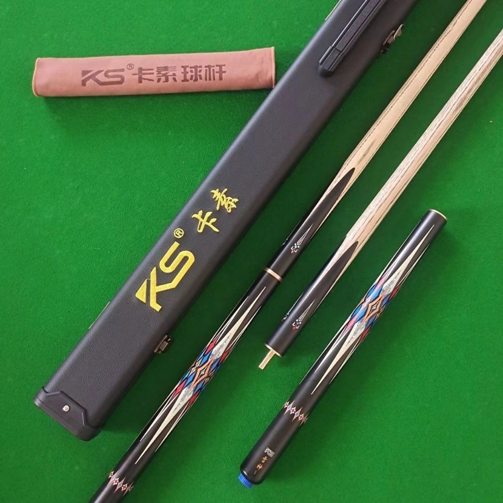 K KS Kasu Thunder God Split Handmade Cue Black Eight Small Head