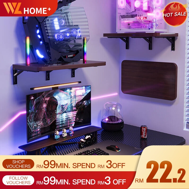 Wall Mounted Table Foldable Table Display Rack Cpu Stand Meja Lipat ...