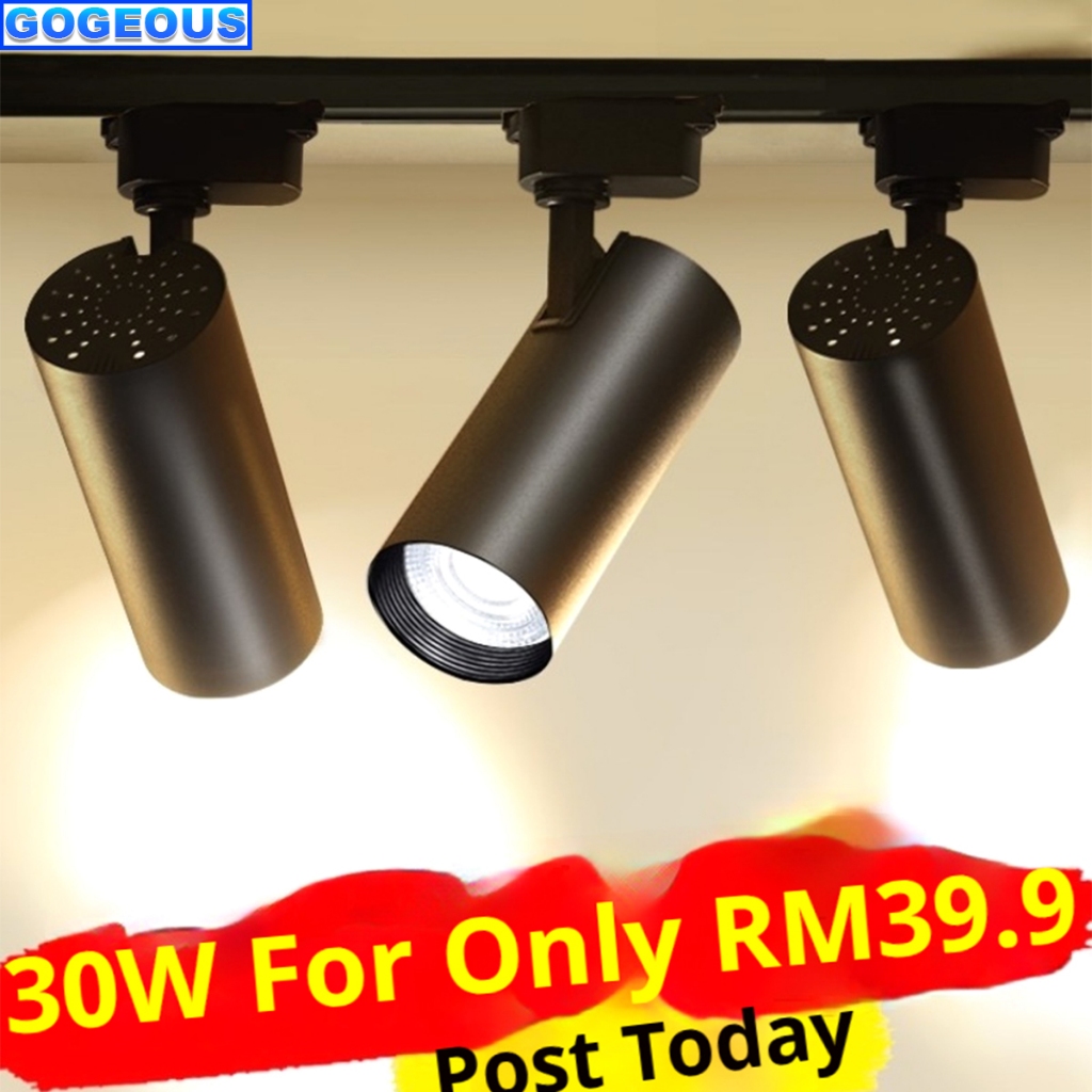 20W/30W/40W LED TRACK LIGHT SET 3 Pcs Light + Rails (2 Pcs) Spotlight ...