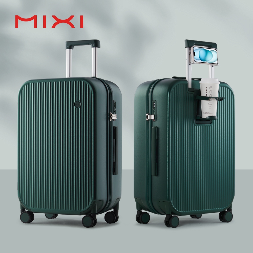 Mixi Multifunctional Spinner Luggage With Cup Holder Hook TSA