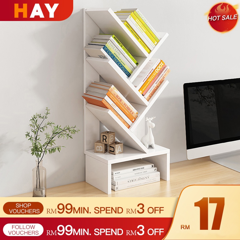 Tree Shape Tabletop Bookshelf Bookcase Storage Rack Modern Style ...