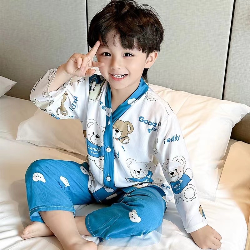 New Fashion Kids Cotton Pajamas Boys Toddlers Clothes Boys Pyjamas Cotton Clothes Pajamas baju tidur lelaki Kids Clothing Sets Shopee Malaysia