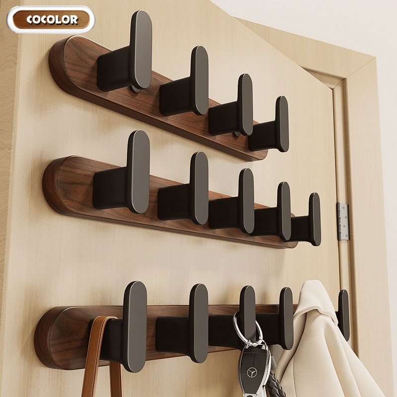 Cocolor Nordic Style Solid Wood Black White Hook Wall Rack Hooks Coat ...