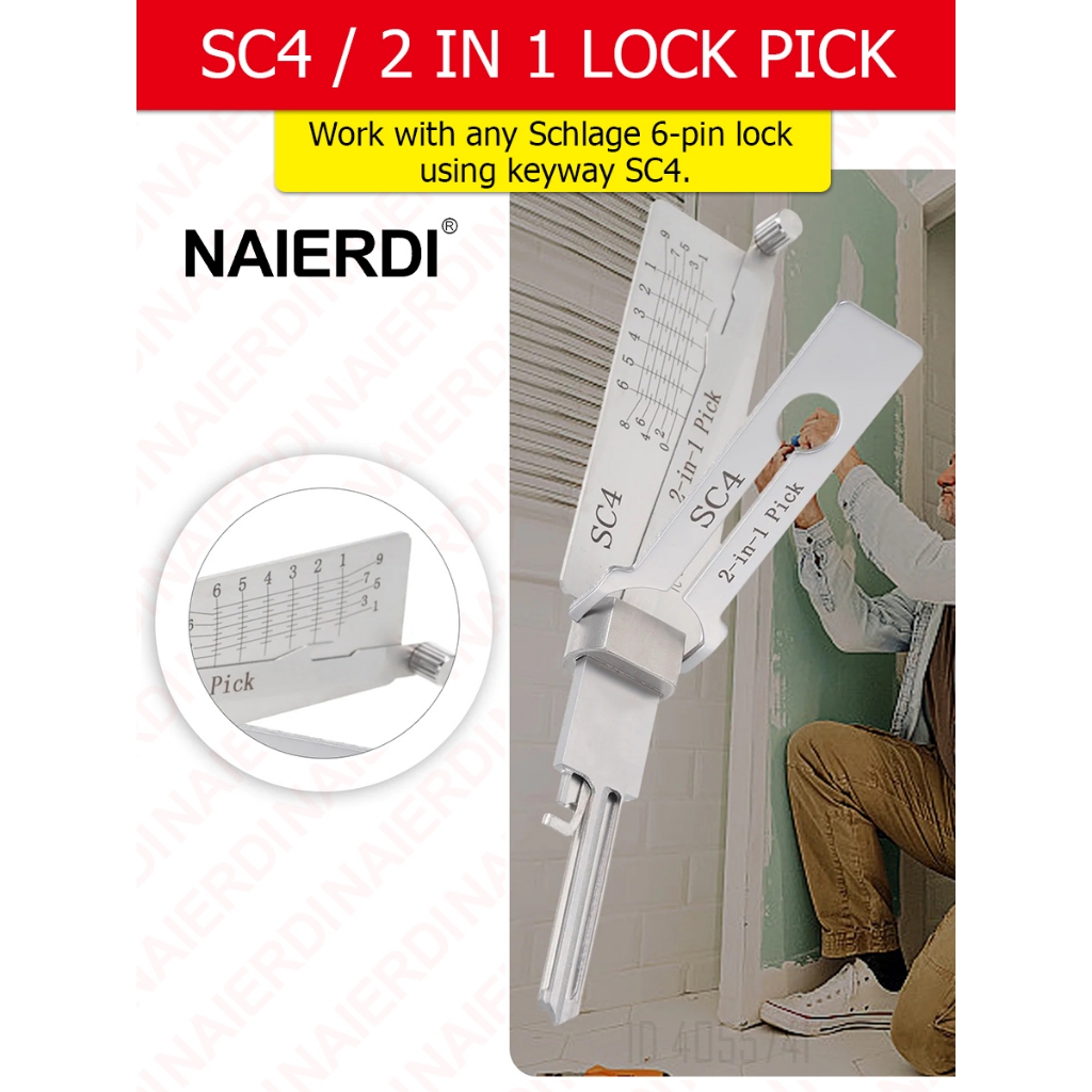 NAIERDI 2 In 1 Car Door Porta Lock Pick Maintenance Repair Tool Kits ...