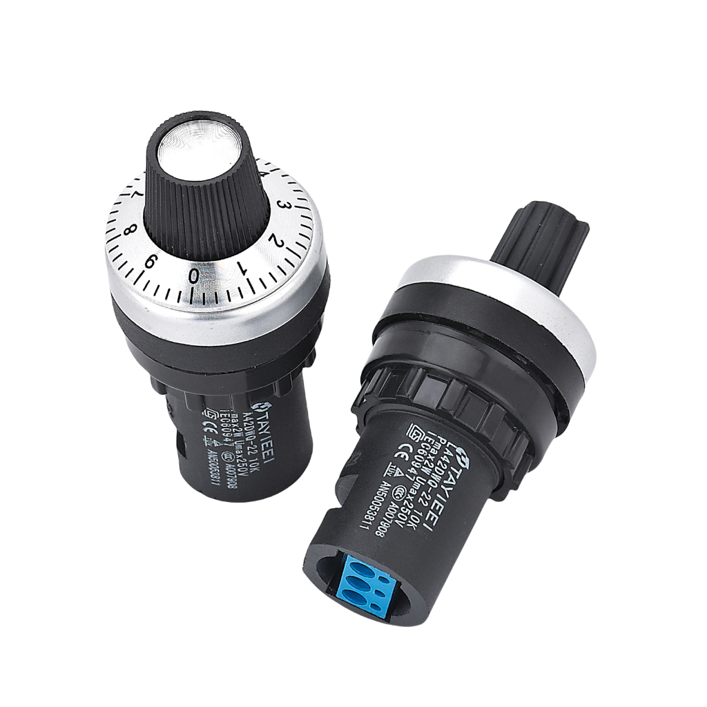 LA42DWQ-22 Drehpotentiometer – 22 Mm Durchmesser, 1K-100K Ohm, 2 Stück, Für Wechselrichter, Konverter & Regler, Einstellbarer Widerstand