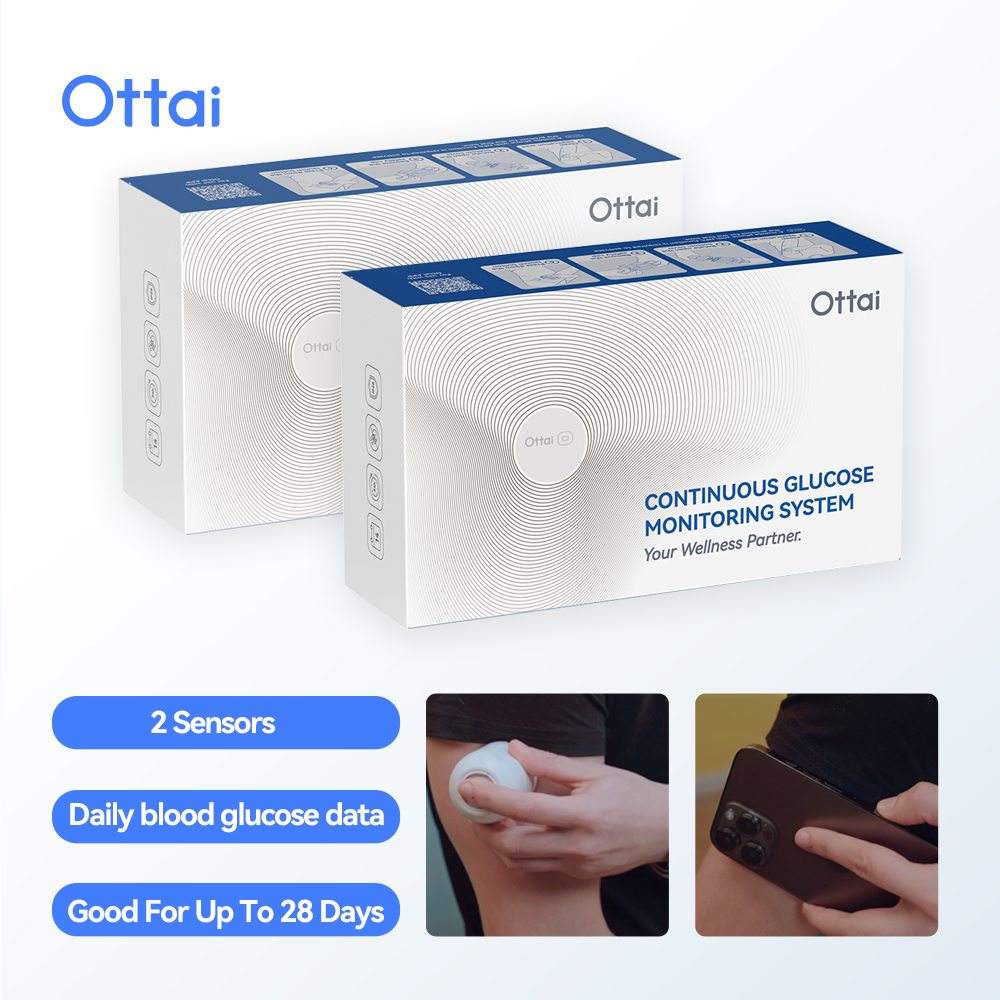Ottai Glucose Monitoring Set 2Sets Continuous Glucose Meter No Finger