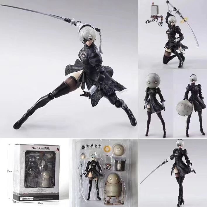 14cm NieR Automata YoRHa No. 2 Type B 2B fighting action figure PVC ...