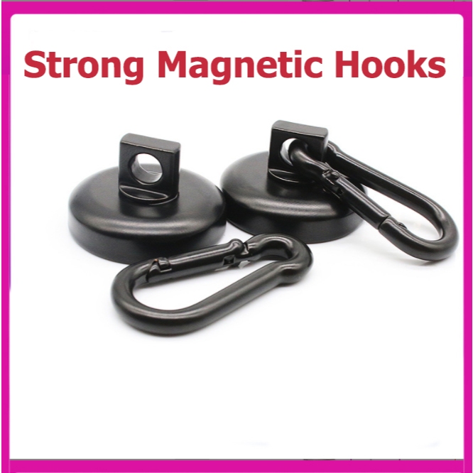 200Lbs Magnetic Carabiner Hooks, 2 Pack Strong Magnetic Hooks Heavy
