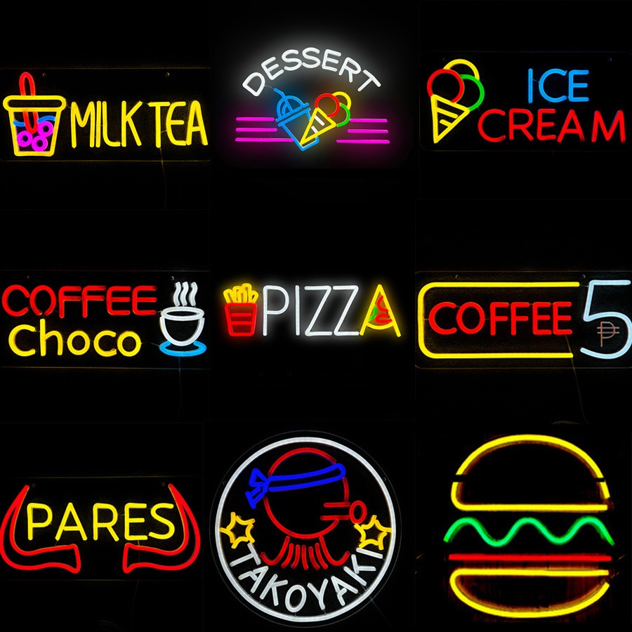 Creative Food Neon Signage Burger Neon Sign Acrylic Coffee Signage for ...