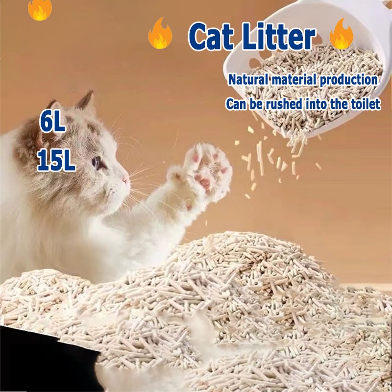15L Bentonite Cat Litter Fast Clumping Cat Sand No Odor Pasir Kucing