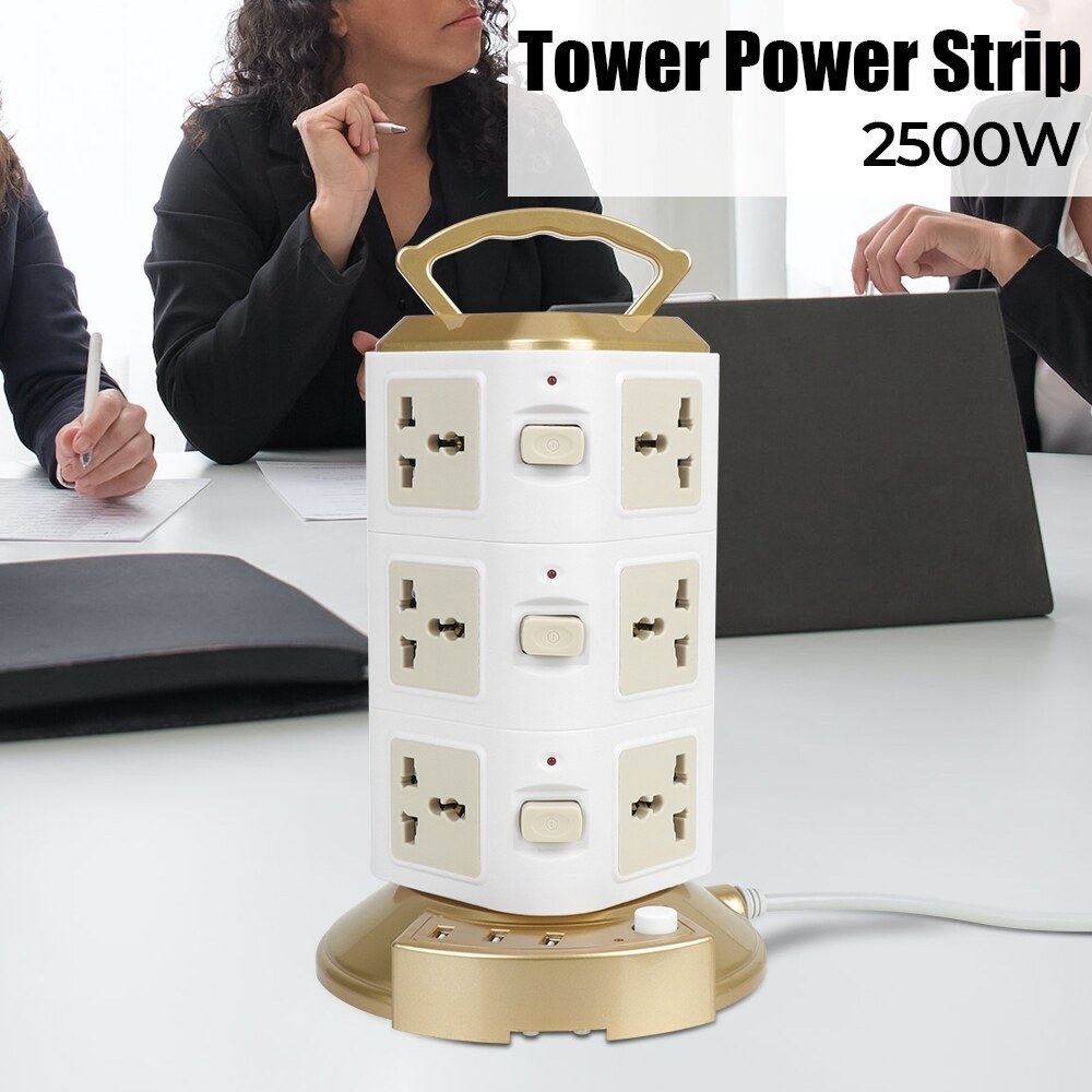 Multi-function tower socket Overload Protector 2500W Tower Multi Power ...