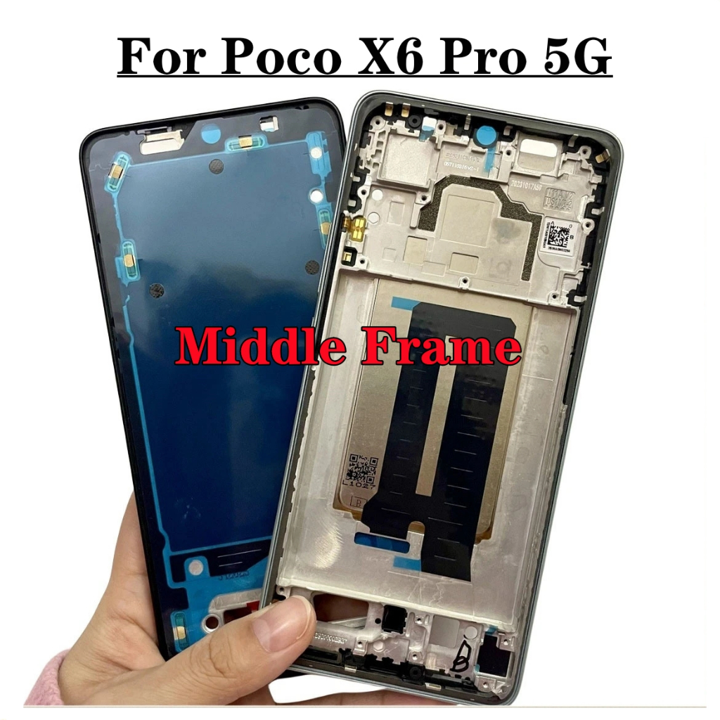 Original For Poco X6 Pro LCD Front Frame Middle Housing Bezel Chassis