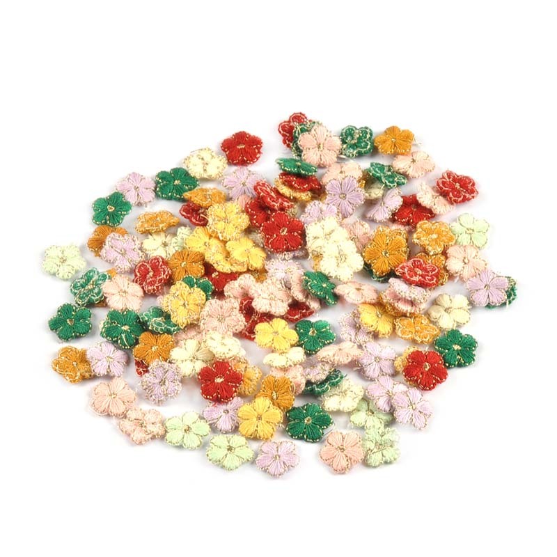 30Pcs/bag 14.5mm Random Mixed Mini Flower Embroidered Patches For ...