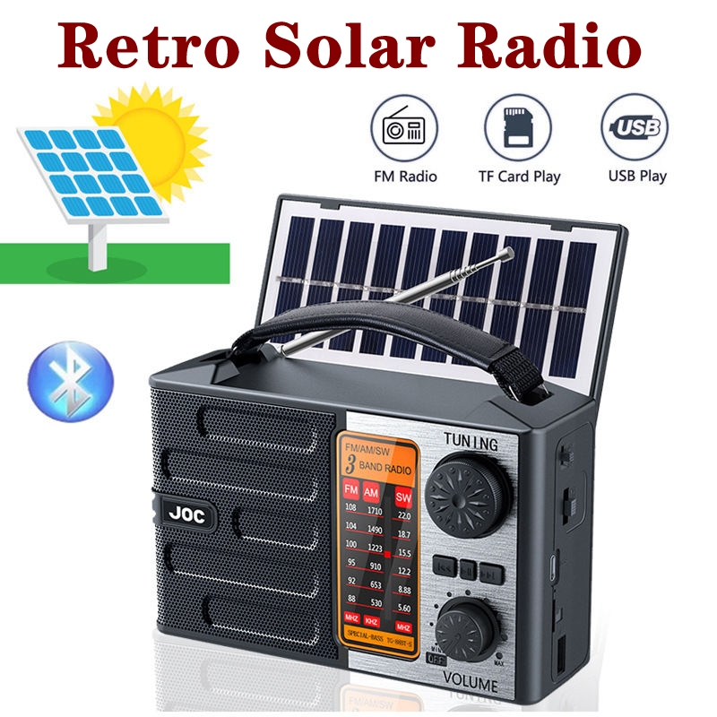 Portable Full Band Radio Solar Power FM AM SW Radios Wireless Bluetooth ...