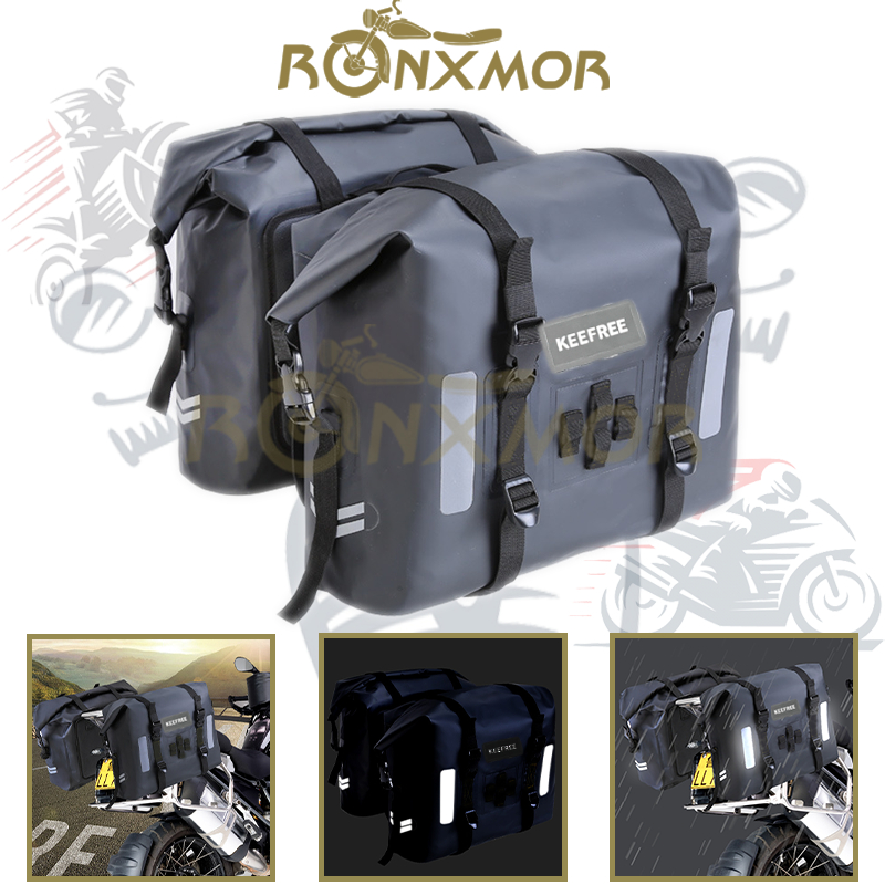 RONXMOR 2PCS Motorcycle Saddlebag Luggage Bag Waterproof Saddle Side ...