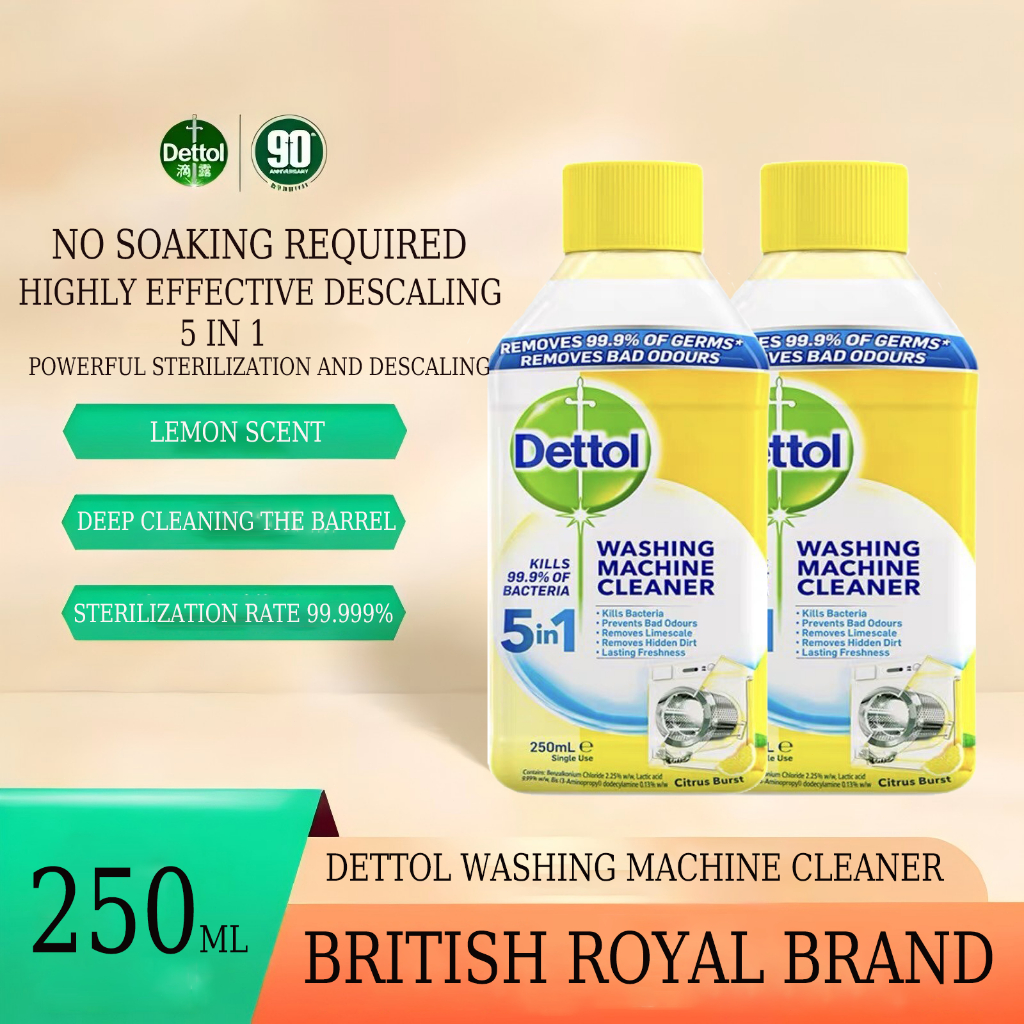 Dettol 5In1 Washing Machine Cleaner Kill 99.9 Of Bacteria Lemon scent