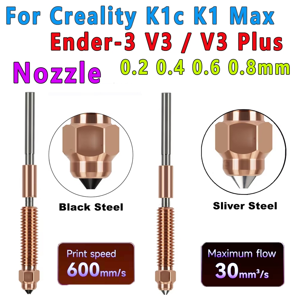 30 stuks mondstukken 0,4 mm 0,2 mm 0,6 mm , 3D-printer messing