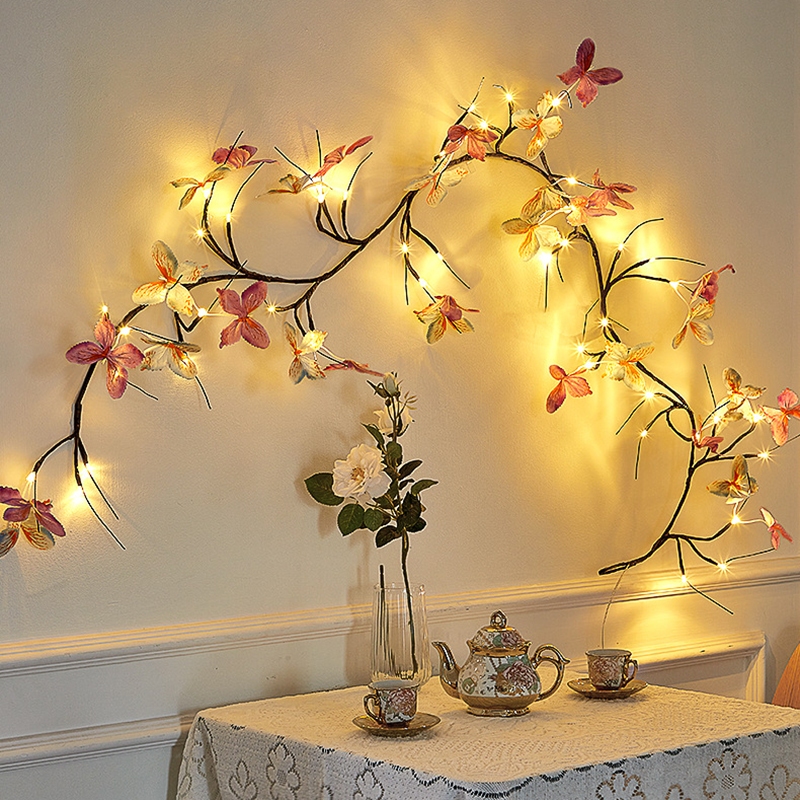 LED Butterfly Vine Lamp Tree Branch Simulation Light Romantic ...