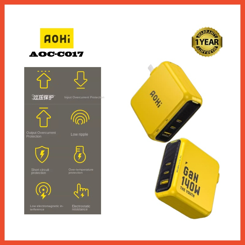 AOHI AOC-C017 140W Gallium Nitride Charger Head PD3.1 Youth Edition GaN ...