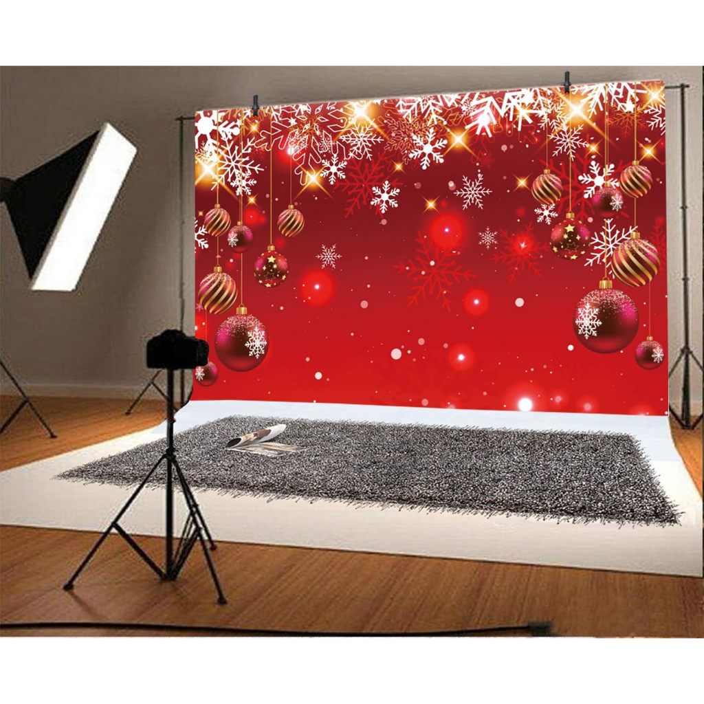 Merry Christmas Backdrop Sparkling Red Christmas Background Christmas ...