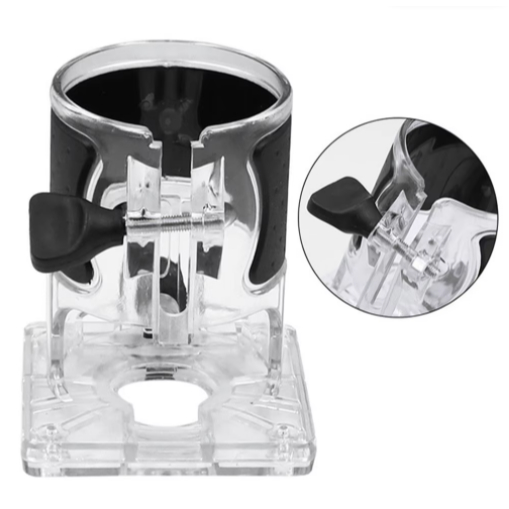 65mm Plunge Router Base Trimming Milling Machine Cover – Wood Milling Stand Compatible With Makita RT0700C, DRT50, 3709, 370 Tools (Transparent Plastic)