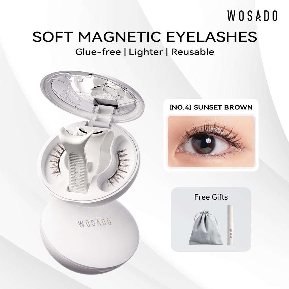 WOSADO Magnetic Lashes No.4 SUNSET BROWN UPGRADE Professional Premium ...