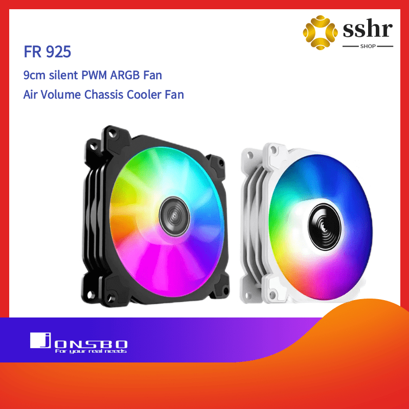 JONSBO FR925 RGB 90mm High Air Volume Chassis Silent Cooling Fan Light