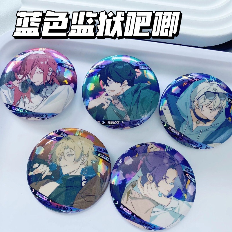 Anime Blue Lock Isagi Yoichi Bachira Chigiri Manga Badge Button Brooch