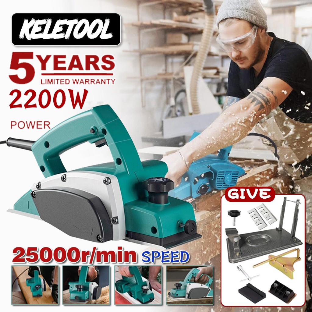 Wood Planer machine Mesin Ketam Kayu 220V 2200W Electric Planer Power ...
