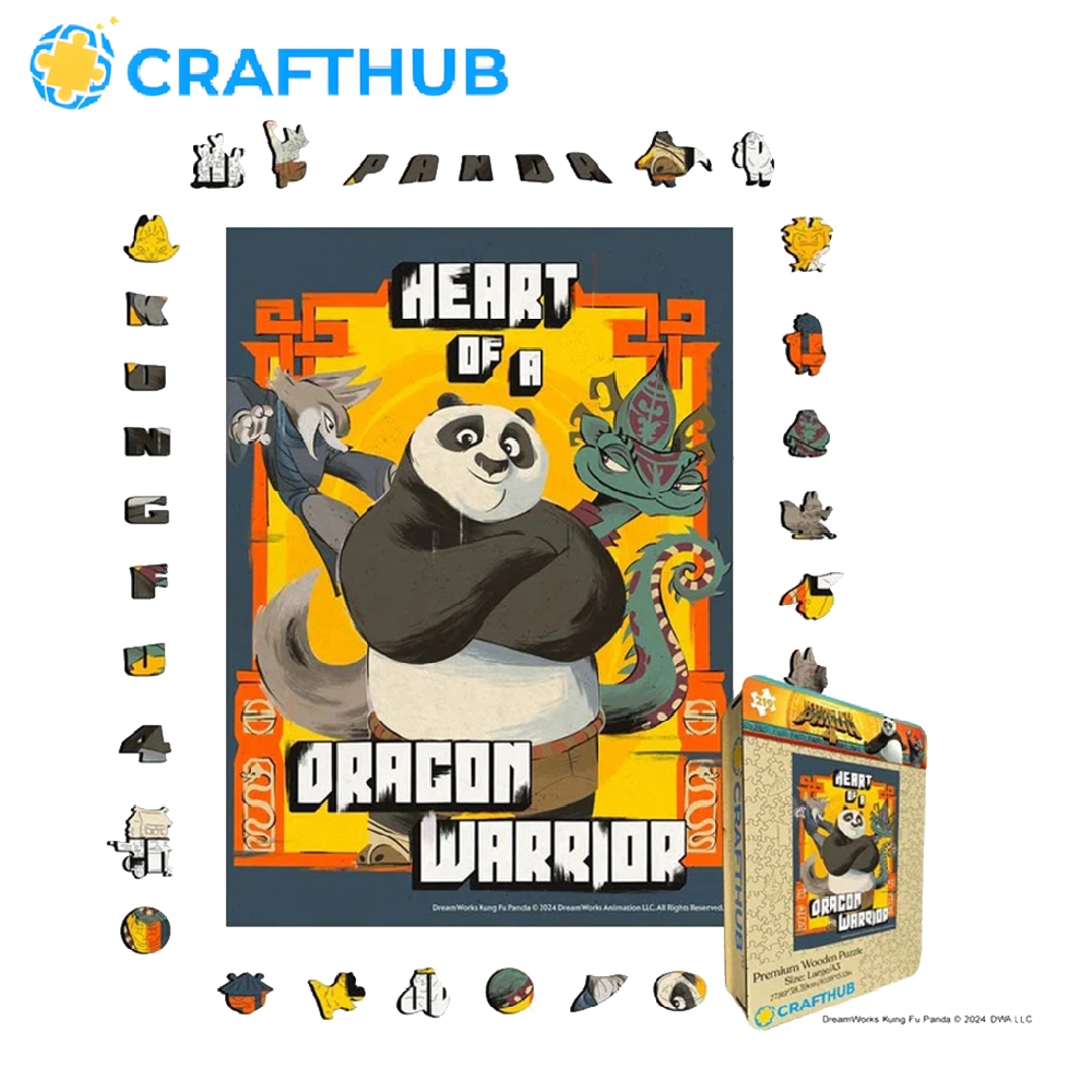 Crafthub Heart Of A Dragon Warrior - Kungfu Panda Wooden Jigsaw Puzzle ...