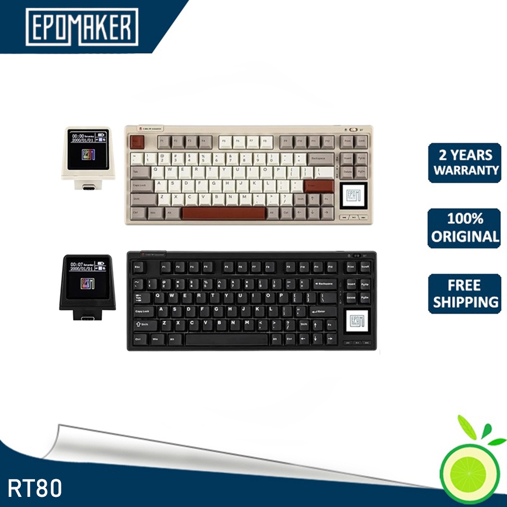 EPOMAKER RT80 dual screen retro mechanical keyboard with mini display