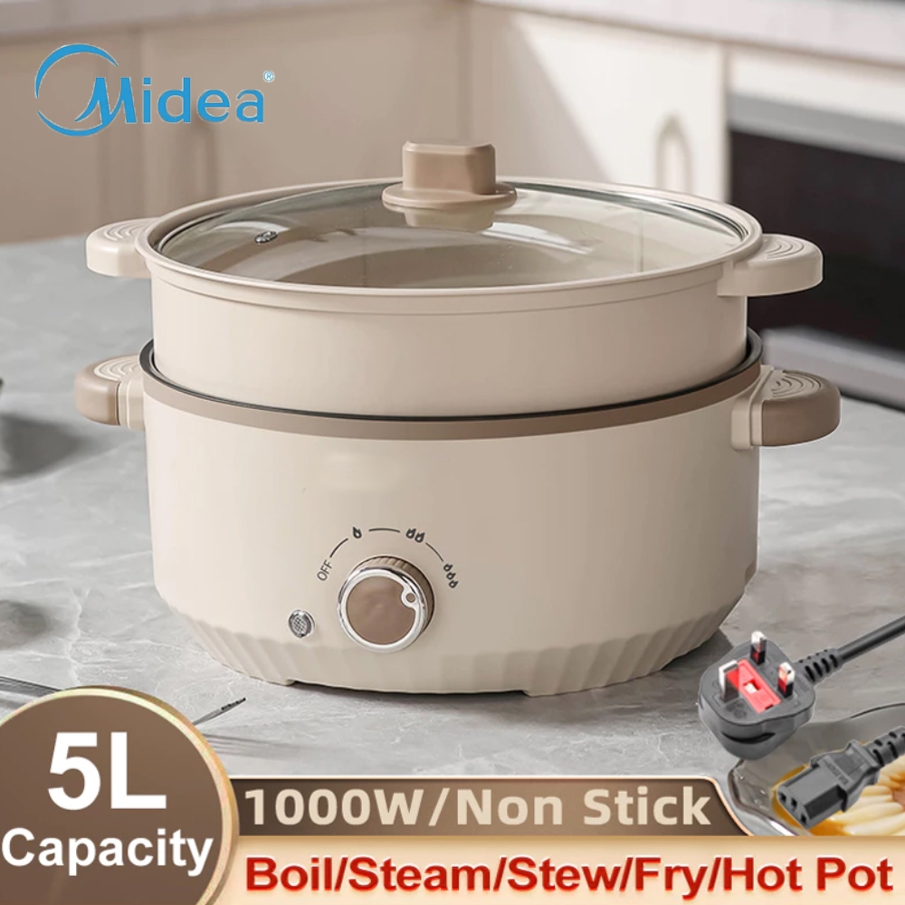 Midea 5L Large Capacity Electric Cooker with Steamer 1000W Nonstick