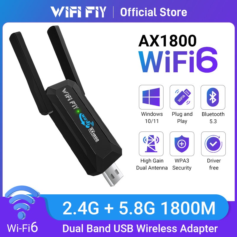 FIY 1800Mbps WiFi Bluetooth 5.3 Netword Card USB3.0 WiFi Adapter 5Ghz 2 ...