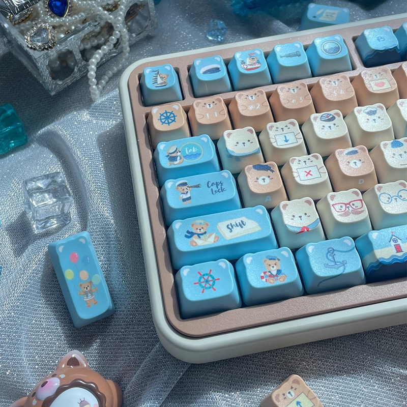 【Keycap Only】Pirate Little Bear Keycap 130 Keys PDA Profile PBT ...