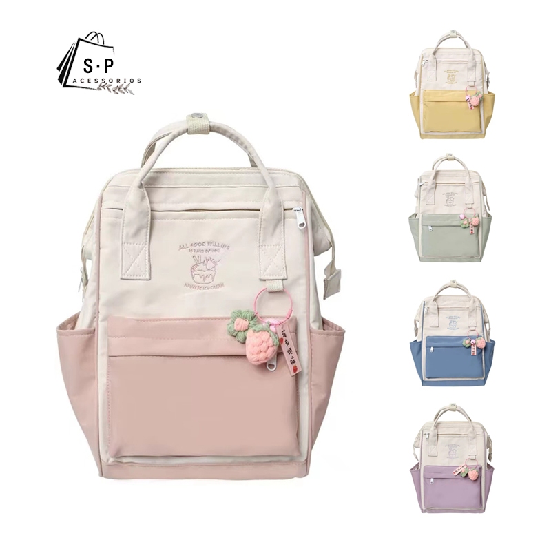 Stock in Malaysia COD Large capacity, cute macaron color, backpack. Can ...