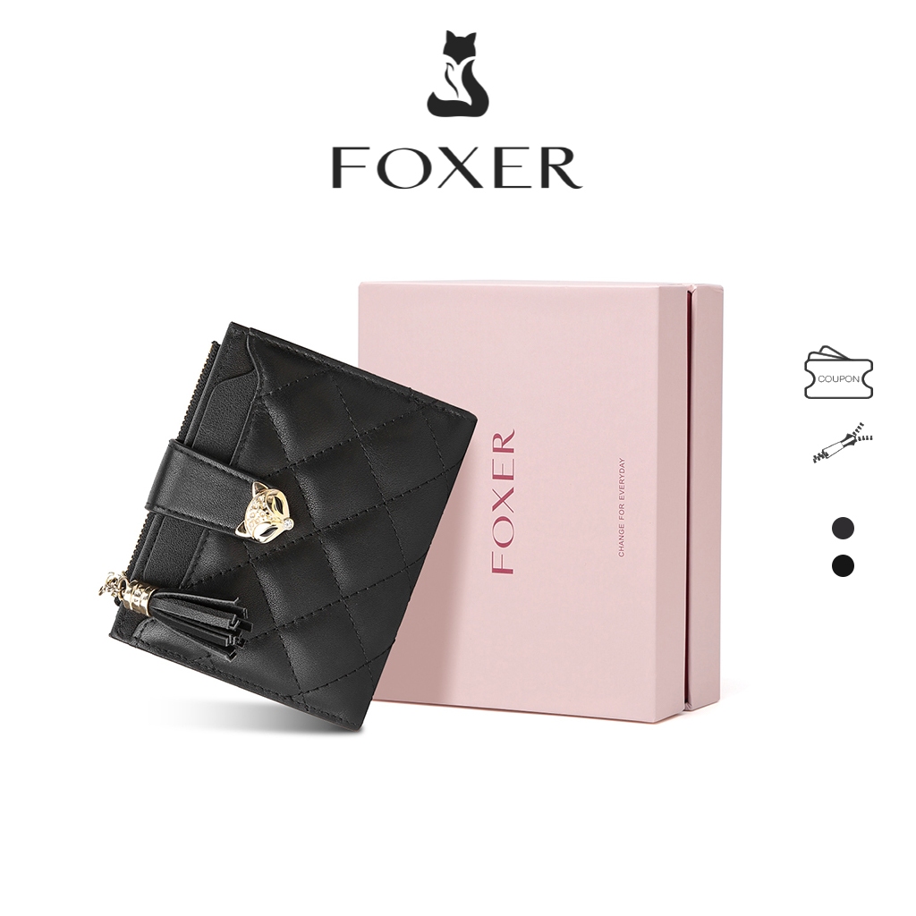 FOXER Women Genuine Leather Short Wallet High Quality Multi function Card Holder Girl s Wallets Fashion Female Purse Shopee Malaysia