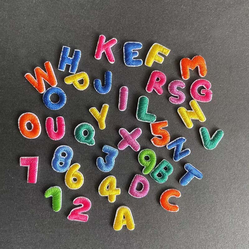 0-9 Cartoon Tiny Number Patches,A~Z Mini Colorful Alphabet English ...