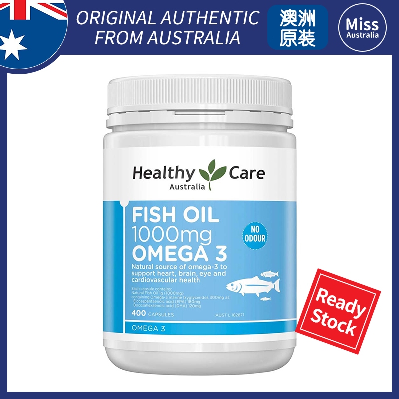Healthy CareFish Oil 1000mg Omega 3 Odourless 400 Capsules Shopee