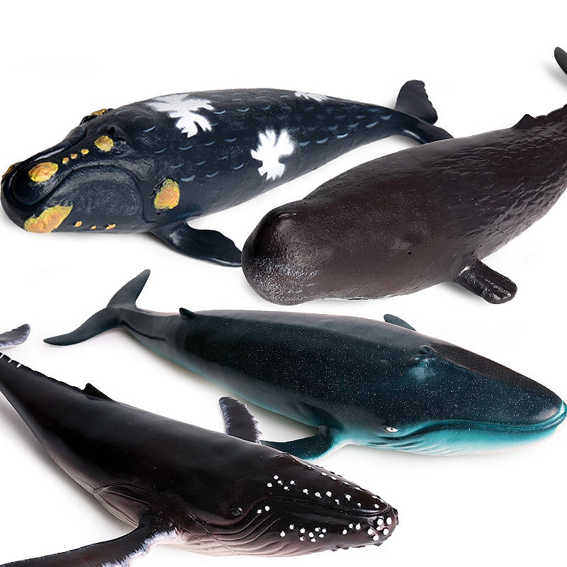 Simulated marine animal model soft rubber large size killer whale blue ...